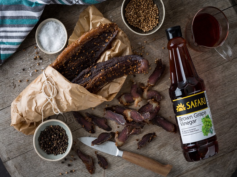 Homemade biltong slices