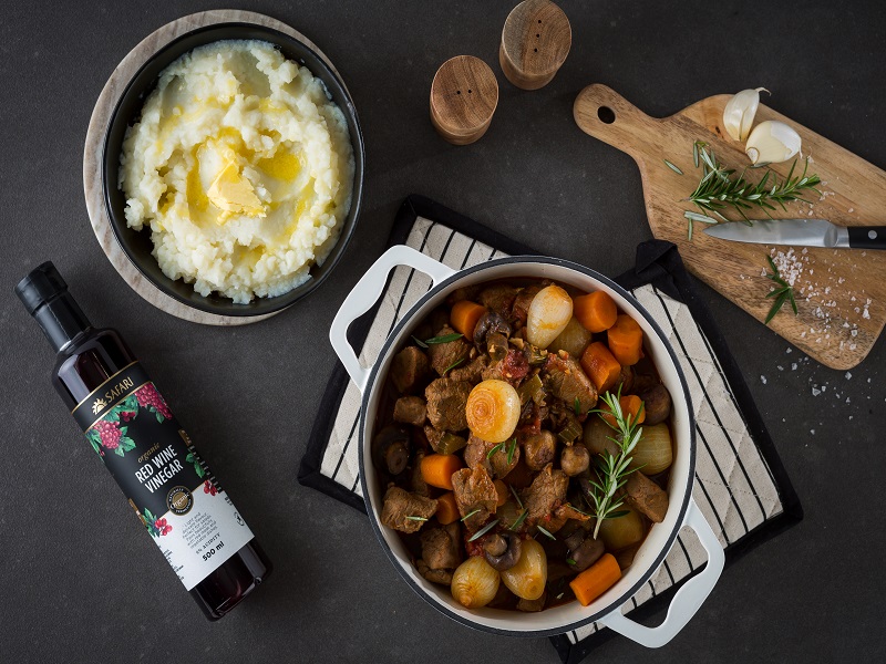 Beef stew in a pot