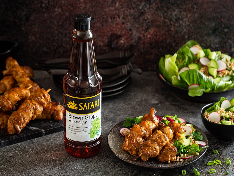 Marinated chicken kebabs on skewers