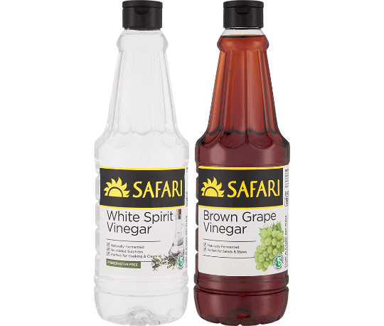 SAFARI Spirit and Grape Vinegar range, white and brown variants